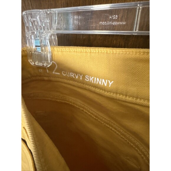 Ann Taylor Mustard Denim Womens 12 (34x30)The Skinny Ankle Curvy Fit Stretch - Picture 4 of 5